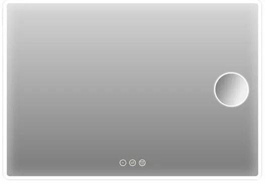 Specchio con illuminazione integrata completo di faretto bagno rettangolare Logos L 80 x H 60 x P 2.5 cm