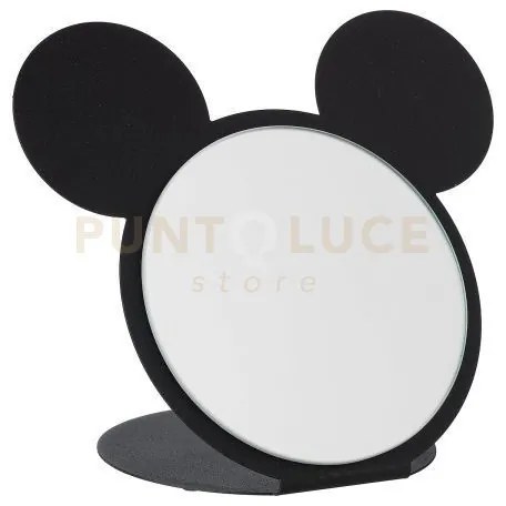 Specchio da tavolo di design mouse nero in ferro, vetro per lo spec...