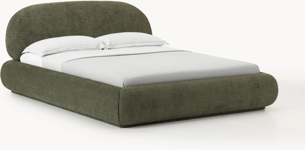 Letto imbottito in teddy bouclé Alba