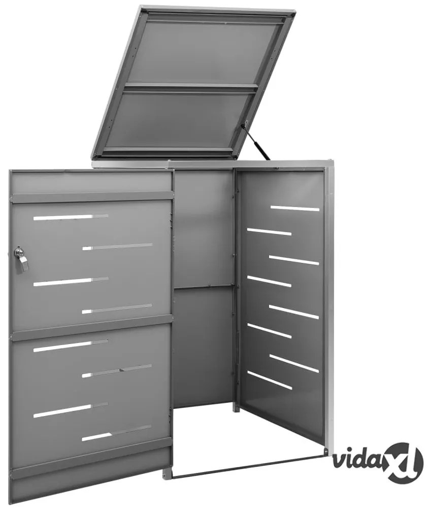 vidaXL Copribidone per Spazzatura Singolo 69x77,5x112,5cm Acciaio Inox