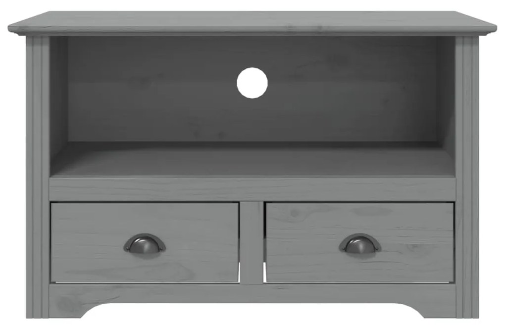 Mobile tv 2 cassetti bodo 91x43x56cm legno massello pino grigio