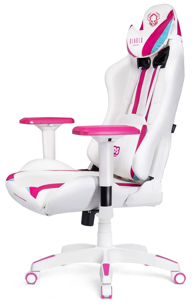Sedia girevole da bambino Diablo X-Ray Kids Size: Bianco Rosa