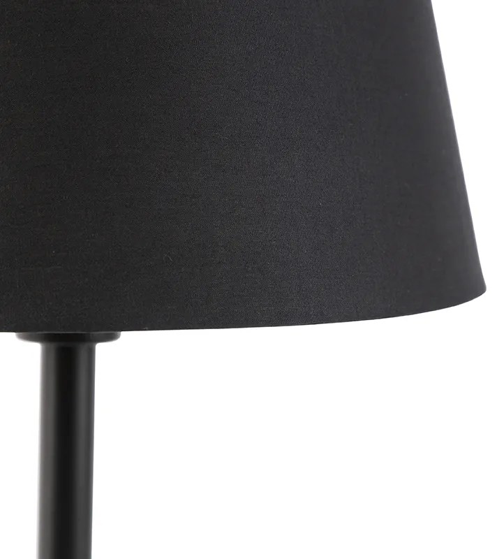 Lampada da tavolo classica nera con paralume nero 32 cm - Simplo