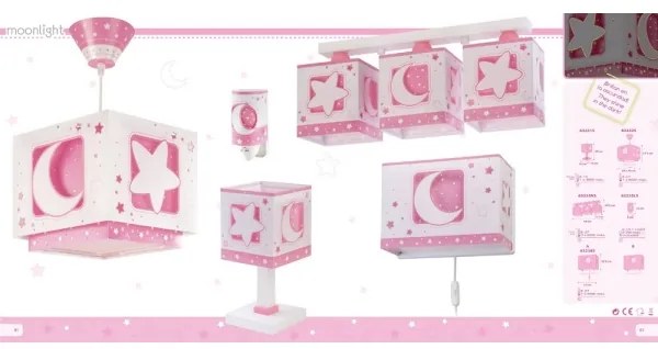 Dalber 63232S - Lampadario per bambini MOON LIGHT 1xE27/60W/230V