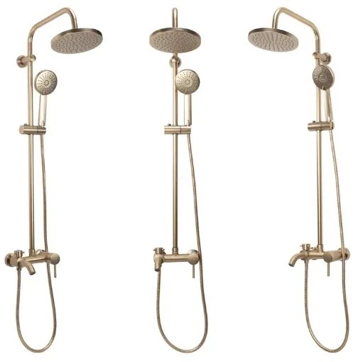 REA-P7051 - Set doccia con miscelatore LUIS, finitura oro spazzolato