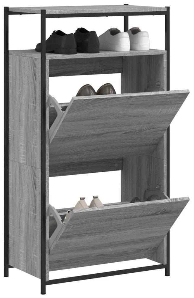 Scarpiera Grigio Sonoma 60x34x112 Cm İn Legno Multistrato /