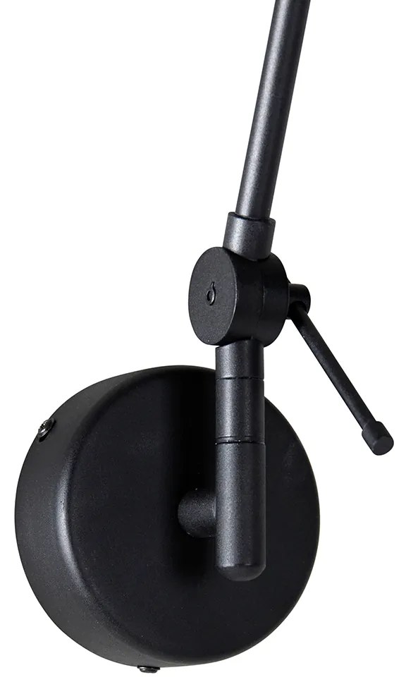 Applique nera con paralume in velluto blu 35 cm regolabile - Blitz