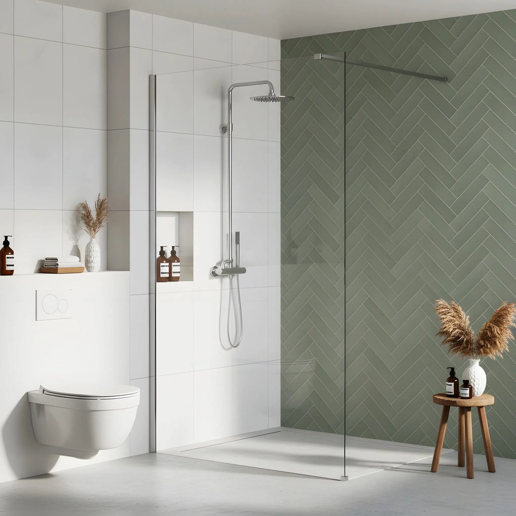 Parete doccia Rea Flexi Transparent / Chrome 140