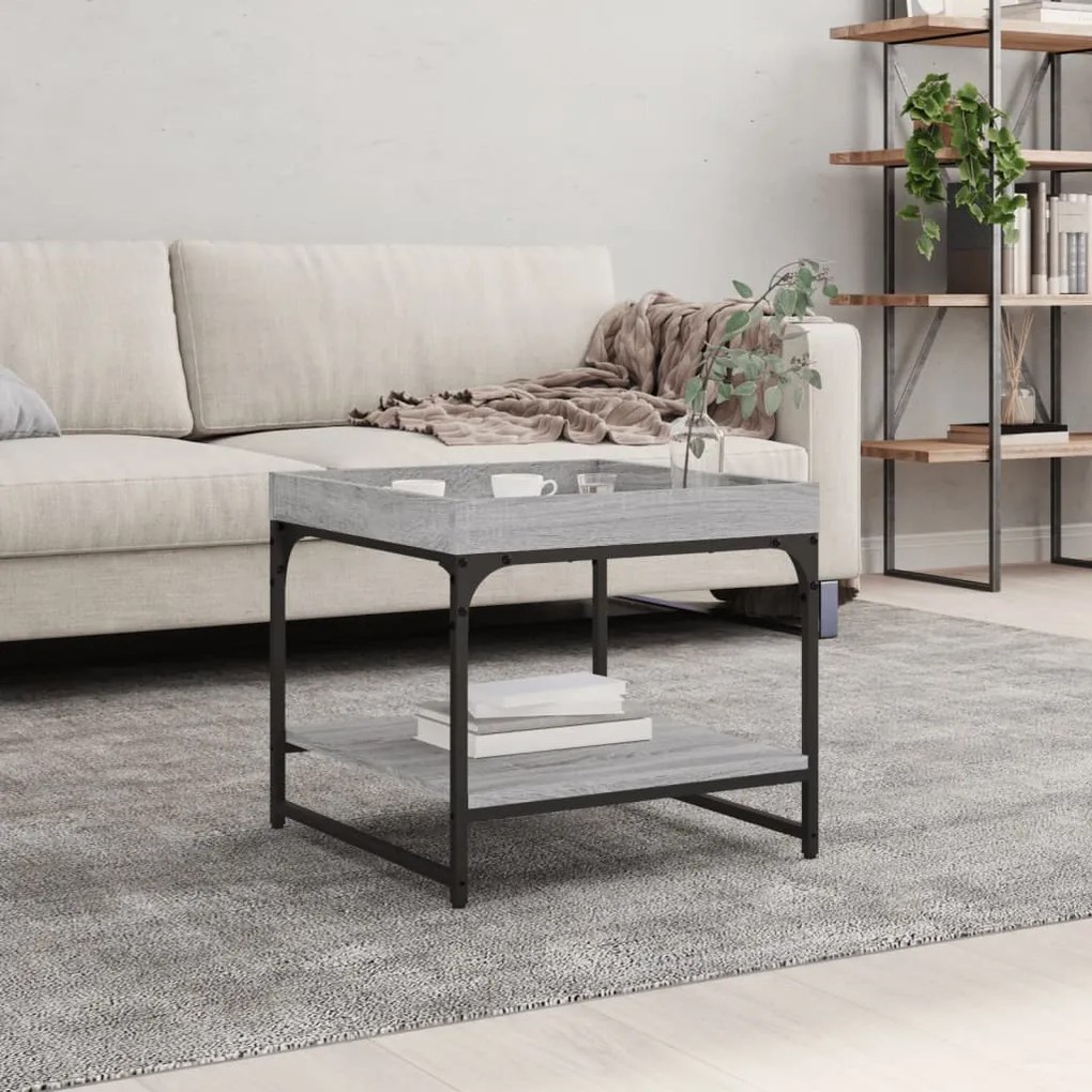 Tavolino Salotto Grigio Sonoma 49,5x49,5x45cm Legno Multistrato /