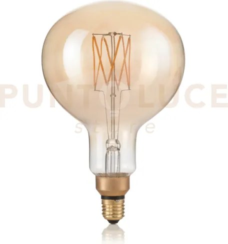 Lampadina attacco e27 in vetro globo ambra 4 w 330 lm 2200 k d160