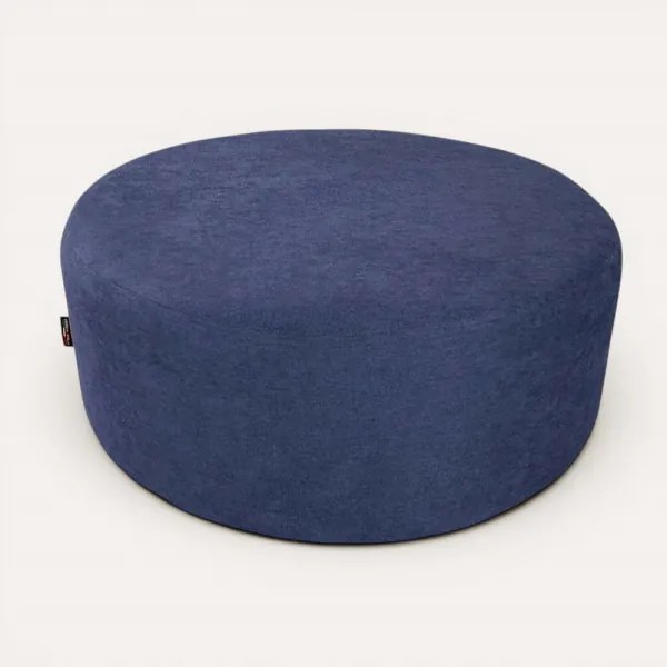 Pouf Tondo Dante L70 cm in Tessuto Antimacchia BLU