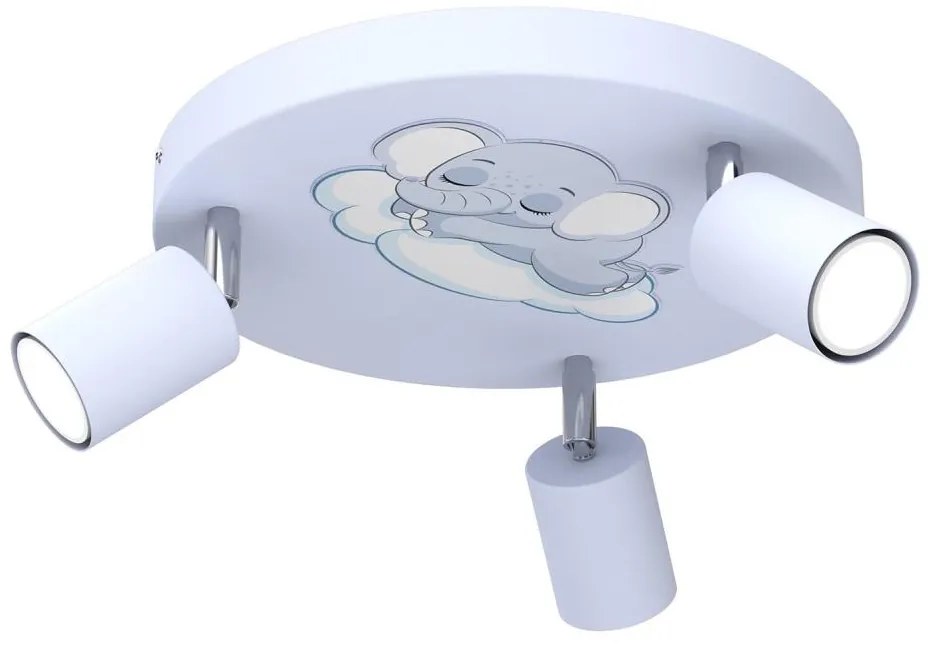 Luce Spot per bambini FUN 3xGU10/8W/230V blu/elefante