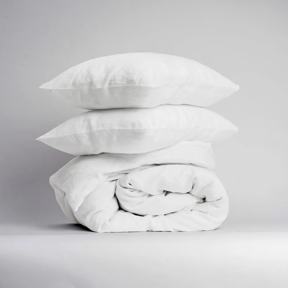 Set bianco per letto matrimoniale (copripiumino e federe) 240x220 cm - Linen Tales