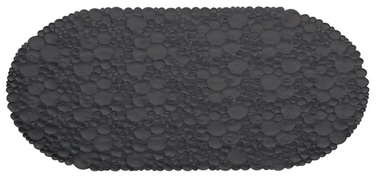 Tappetino doccia antiscivolo nero in gomma ovale con ventose