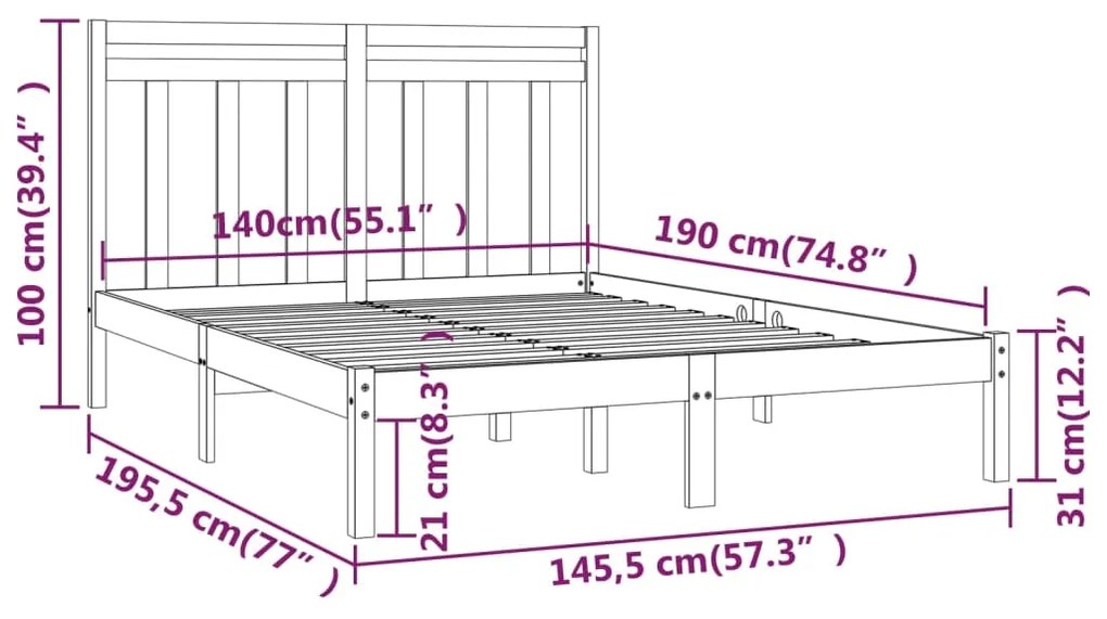 Giroletto Grigio in Legno Massello 140x190 cm