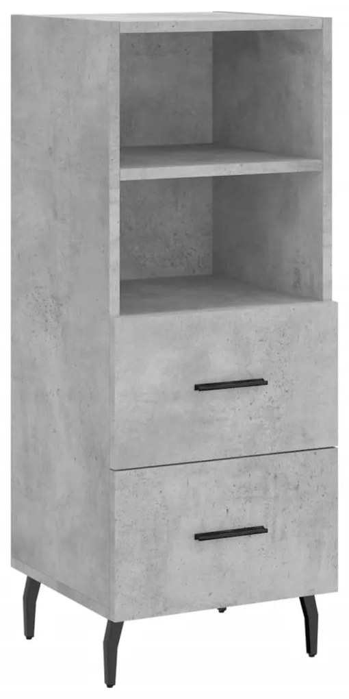 Credenza grigio cemento 34,5x34x180 cm in legno multistrato