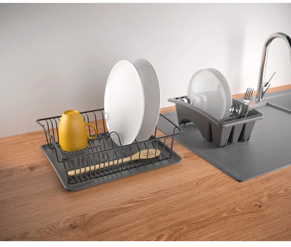 Vaschetta di raccolta in acciaio inox grigio antracite Aquatexplus Lava - Metaltex