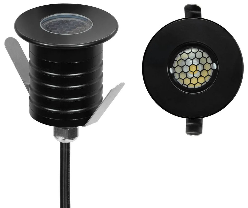 Segnapasso LED 3W IP67 Anti-Abbagliamento Nero Professional Colore Bianco Caldo 2.700K