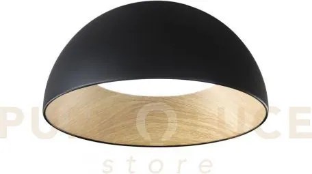 Plafoniera led coco nera 40w 5250 lm 3000 4000 6500k d.50cm effetto...
