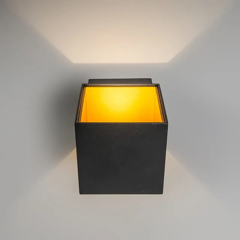 Set di 2 applique di design nero/oro con LED - Caja