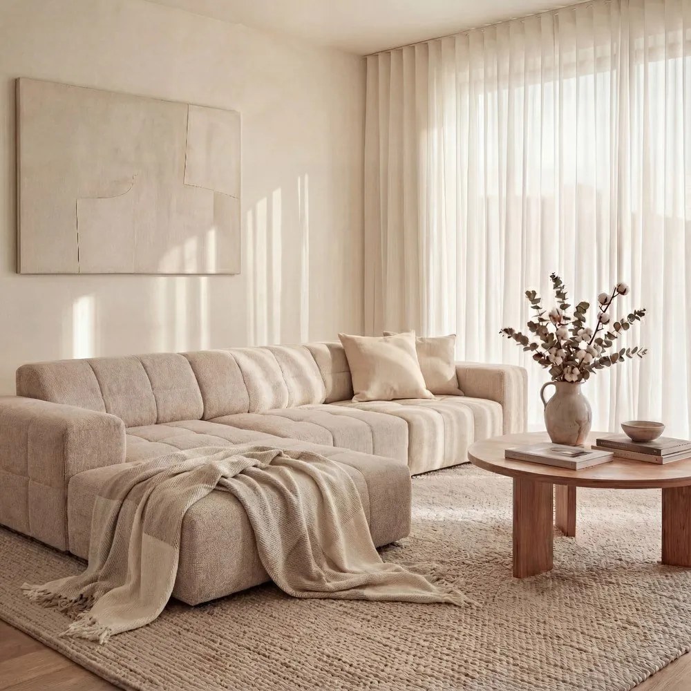 Divano angolare beige (angolo sinistro) Chicago - Cosmopolitan Design