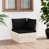 Divano Angolare da Giardino su Pallet e Cuscini Legno di Abetecod mxl 120448