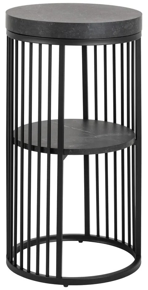 Comodino nero con piano effetto marmo Strington - Actona