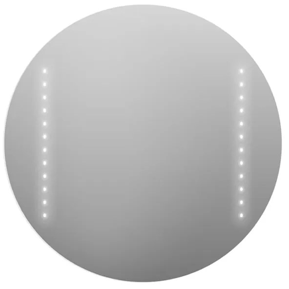 Specchio con illuminazione integrata completo di faretto bagno tondo L 80 x H 80 x P 2.5 cm