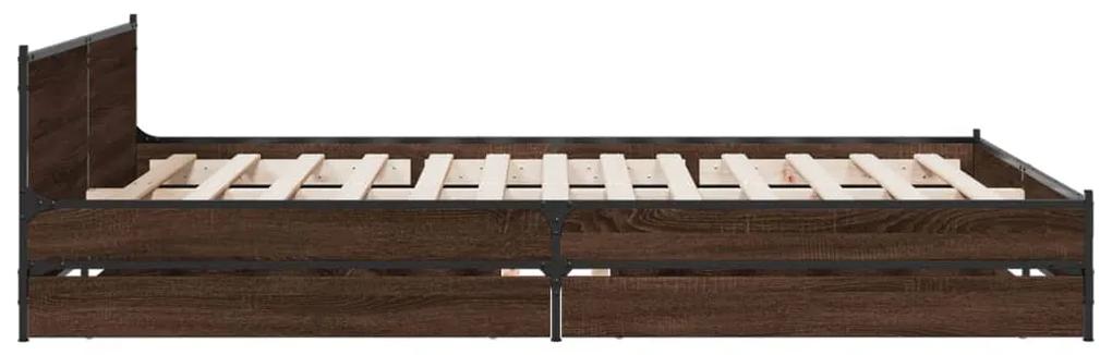 Giroletto cassetti rovere marrone 120x200 cm legno multistrato