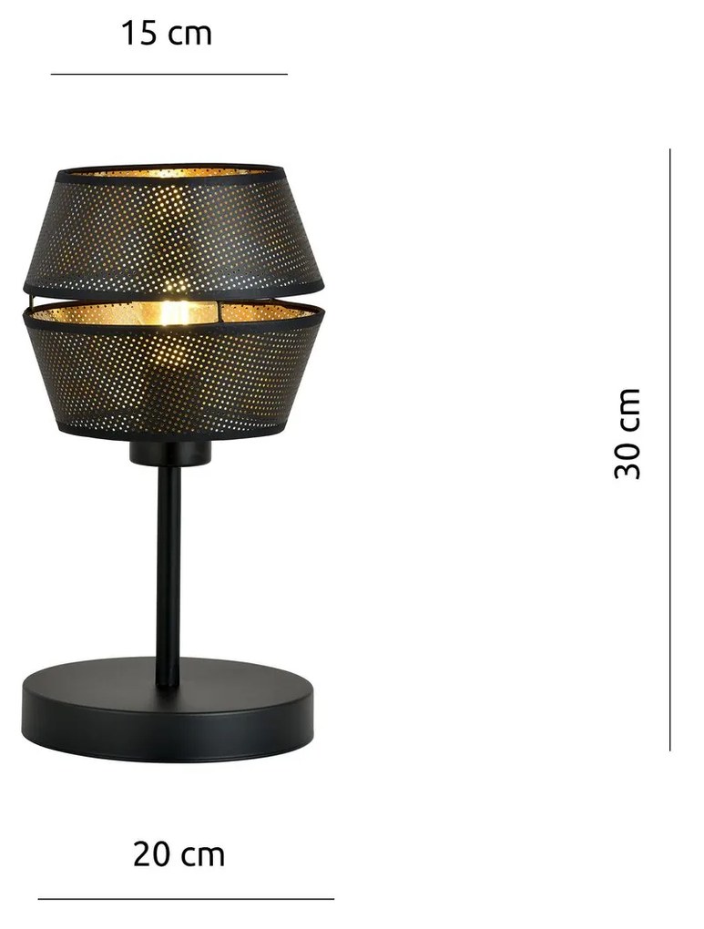 Lumetto Contemporaneo 1 Luce Malia In Metallo Nero E Oro