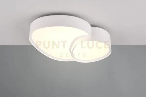 Rise plafoniera a led 21w 2400lm, 2700 - 6500k forma organica bianc...