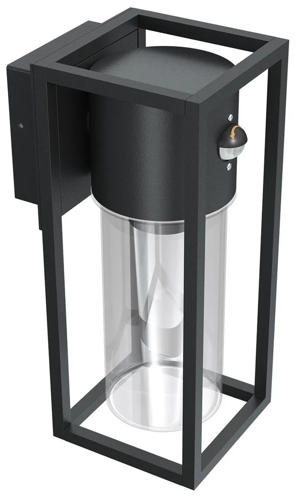 Applique Nera E27 con Sensore di Movimento IP54 - Serie VIMO