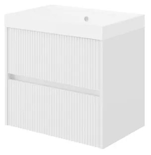 Mobile sottolavabo e lavabo Portofino bianco in mdf L 60 x H 51 x P 40 cm 2 cassetti