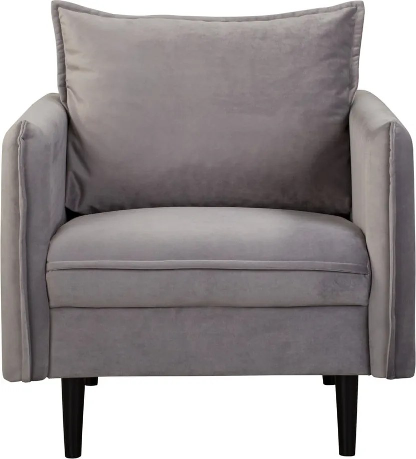 Poltrona grigia con rivestimento in velluto Juli – Ropez