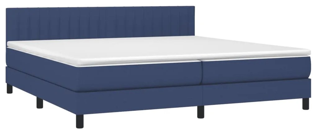 Letto a molle materasso e led blu 200x200cm in tessuto