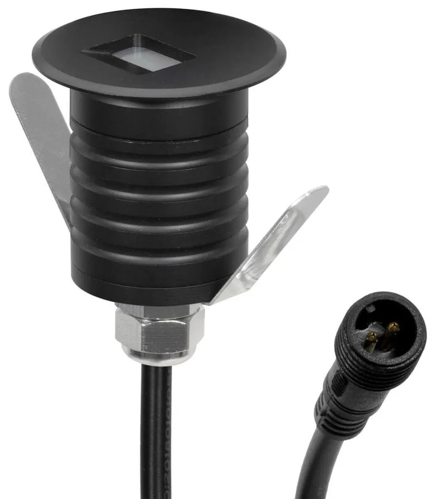 Faretto LED Nero 1W  IP67 Professional - per Gradini Colore Bianco Caldo 2.700K