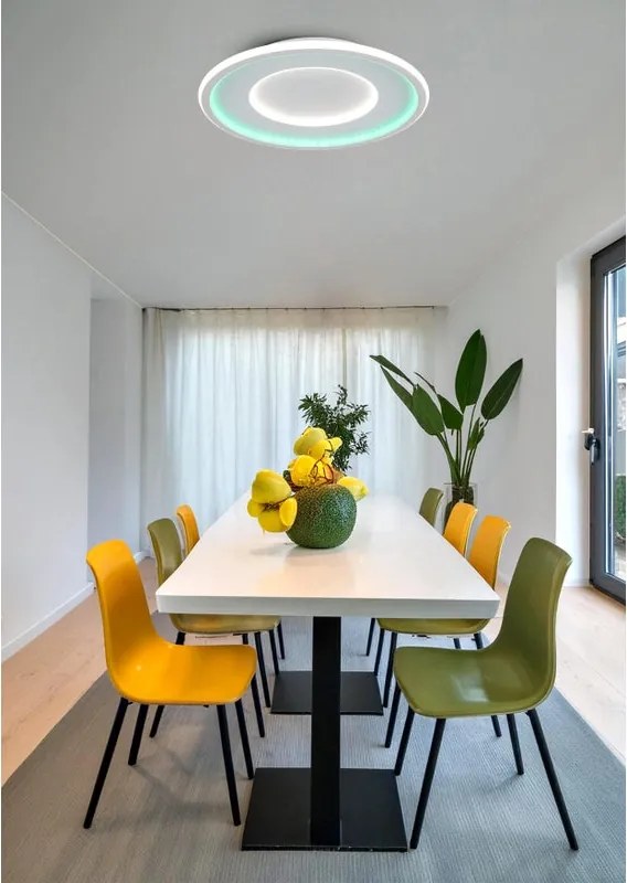 Plafoniera LED Azzurra Ø 42 cm bianco IP20 cct da bianco caldo a bianco freddo con regolazione di temperatura, 1650 lumen NOVECENTO