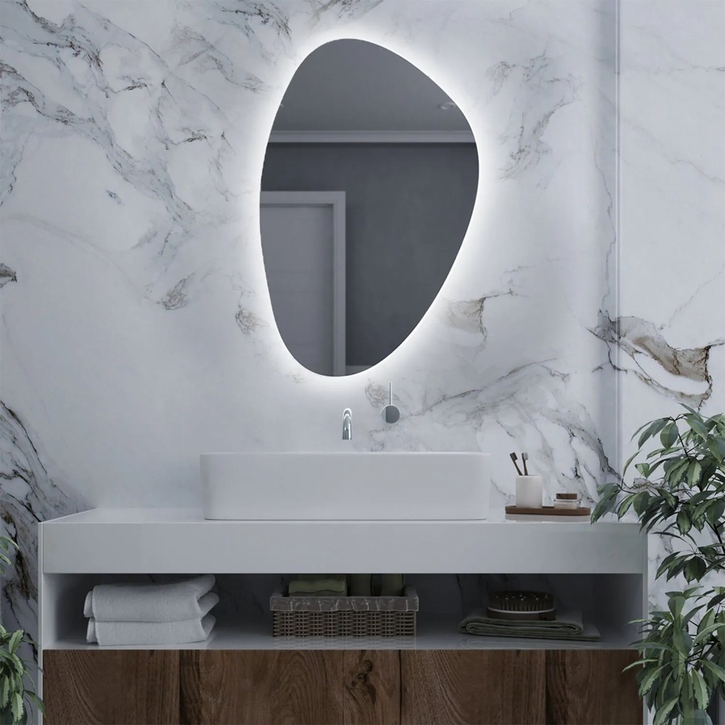 Specchio asimmetrico con luce LED G7