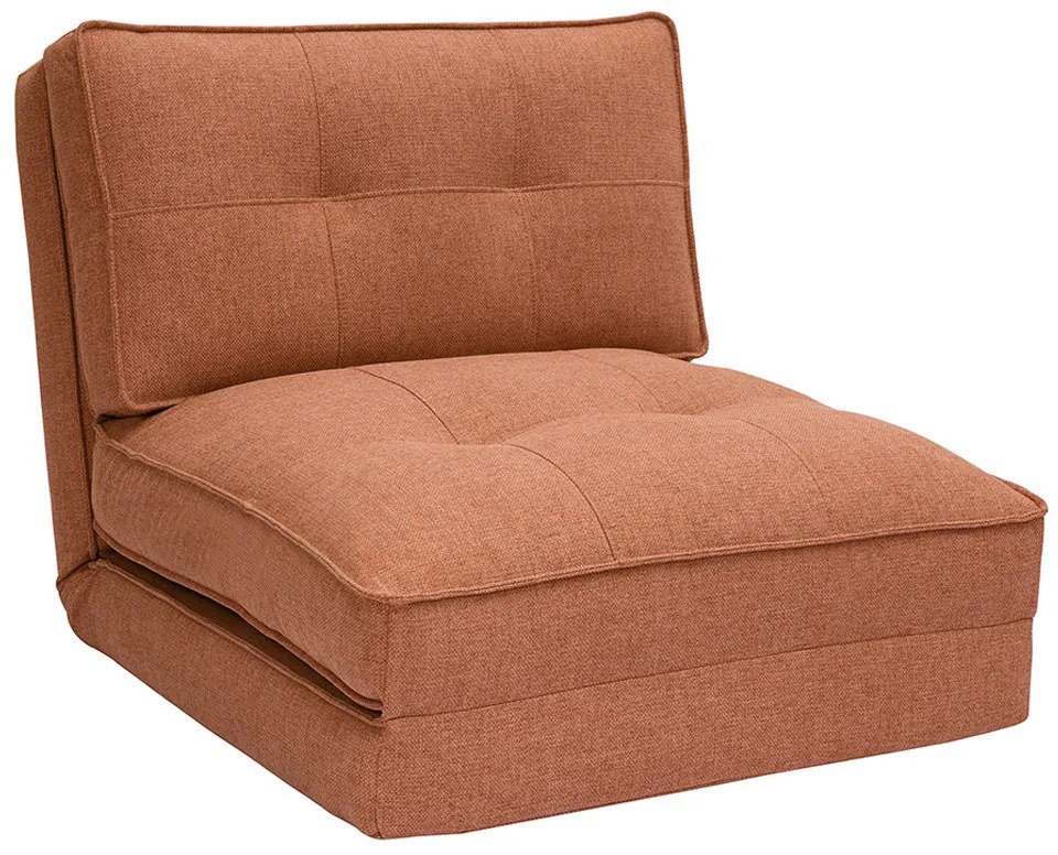 Poltrona letto singola in tessuto color terracotta SALLY