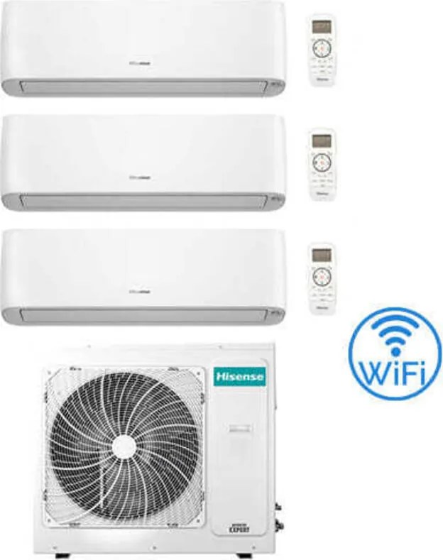 Climatizzatore Condizionatore Hisense Energy Pro Plus (Hi Energy) Wifi R32 Trial Split Inverter 9000 + 9000 + 9000 BTU con U.E. 3AMW72U4RJC Classe
