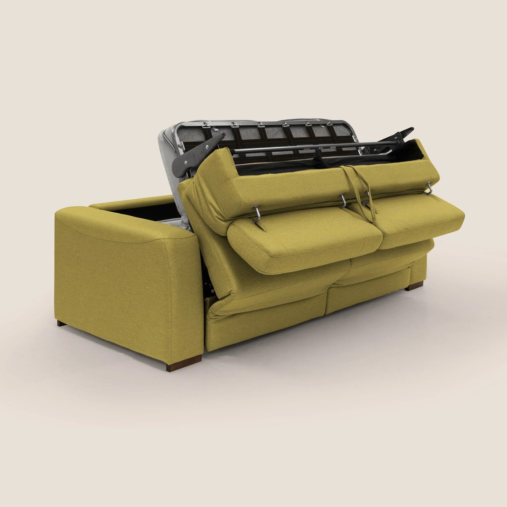 Poseidon divano letto + relax elettrico in tessuto smacchiabile impermeabile T05 giallo