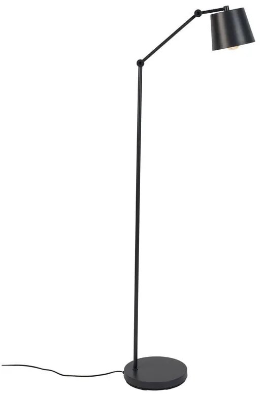 Lampada da terra nera con paralume in metallo (altezza 135 cm) Hajo - White Label