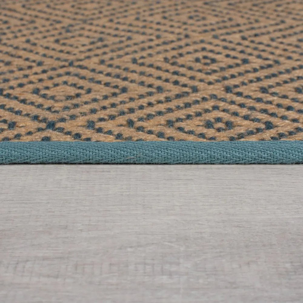 Pedata in iuta per scale in colore blu-naturale 60x600 cm Diamond - Flair Rugs