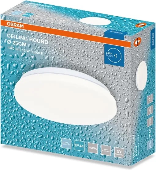 Osram - Lampada da soffitto LED per bagno CEILING ROUND LED/12W/230V Ø 26 cm IP44 bianca