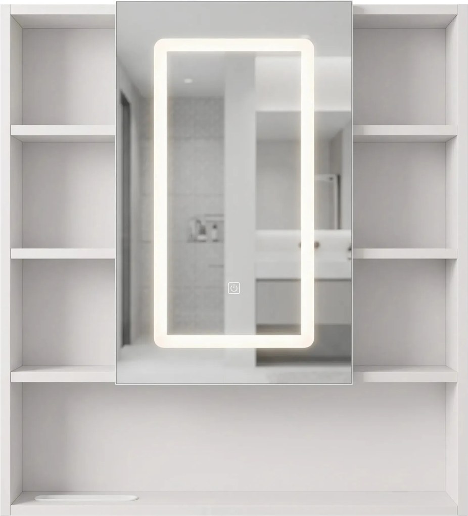 Armadietto con specchio LED Rea Luna 70x80cm