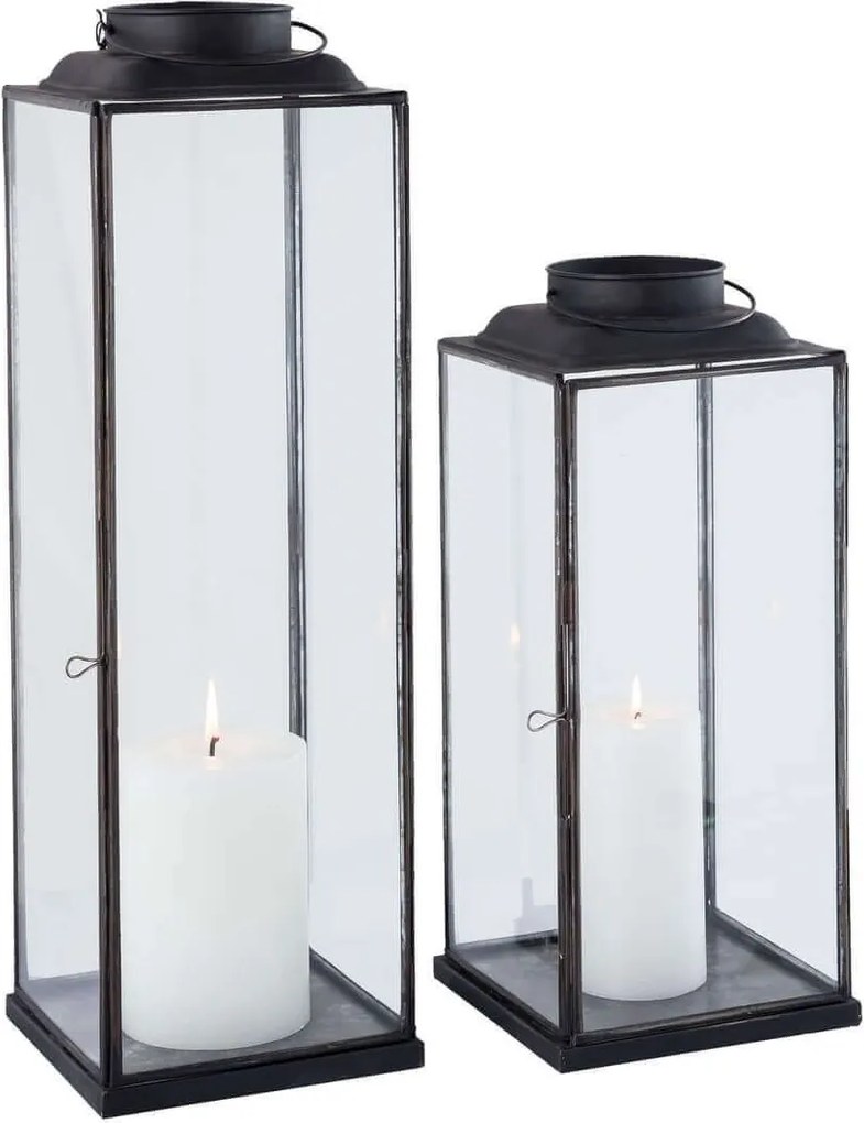 BRIGITTE - lanterna in vetro e acciaio