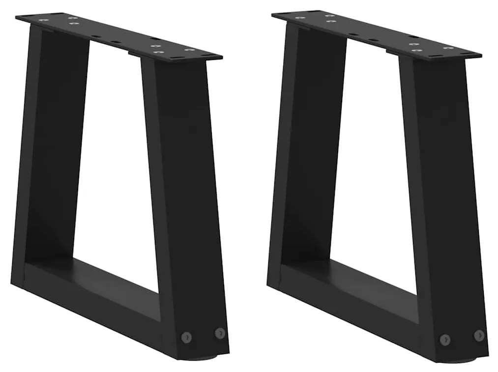 Gambe Per Tavolo Da Pranzo A V 2 Pz Nero 30x(30-31,3)cm Acciaio /
