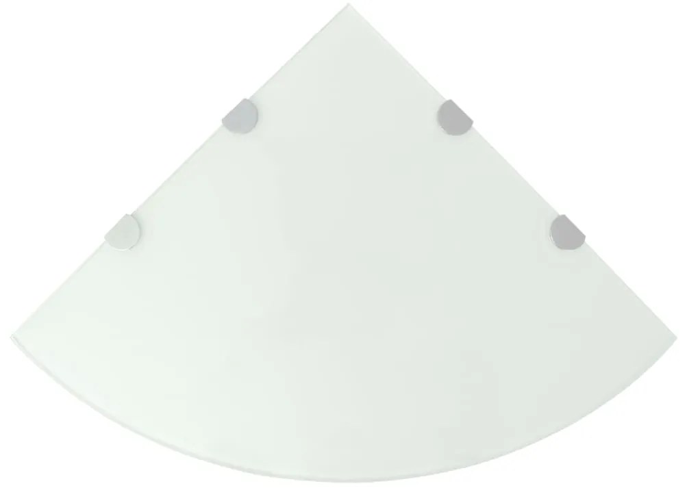 Scaffale Angolare Con Supporti Cromati Vetro Bianco 45x45 Cm /