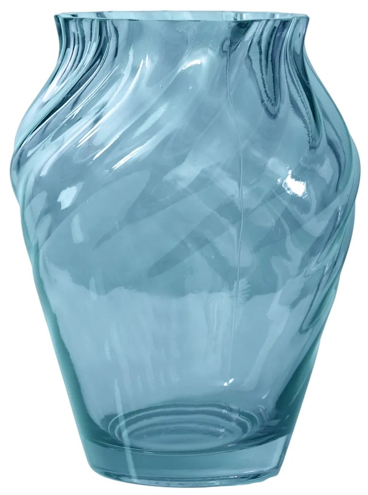 Vaso arredo vetro 23 cm blu
