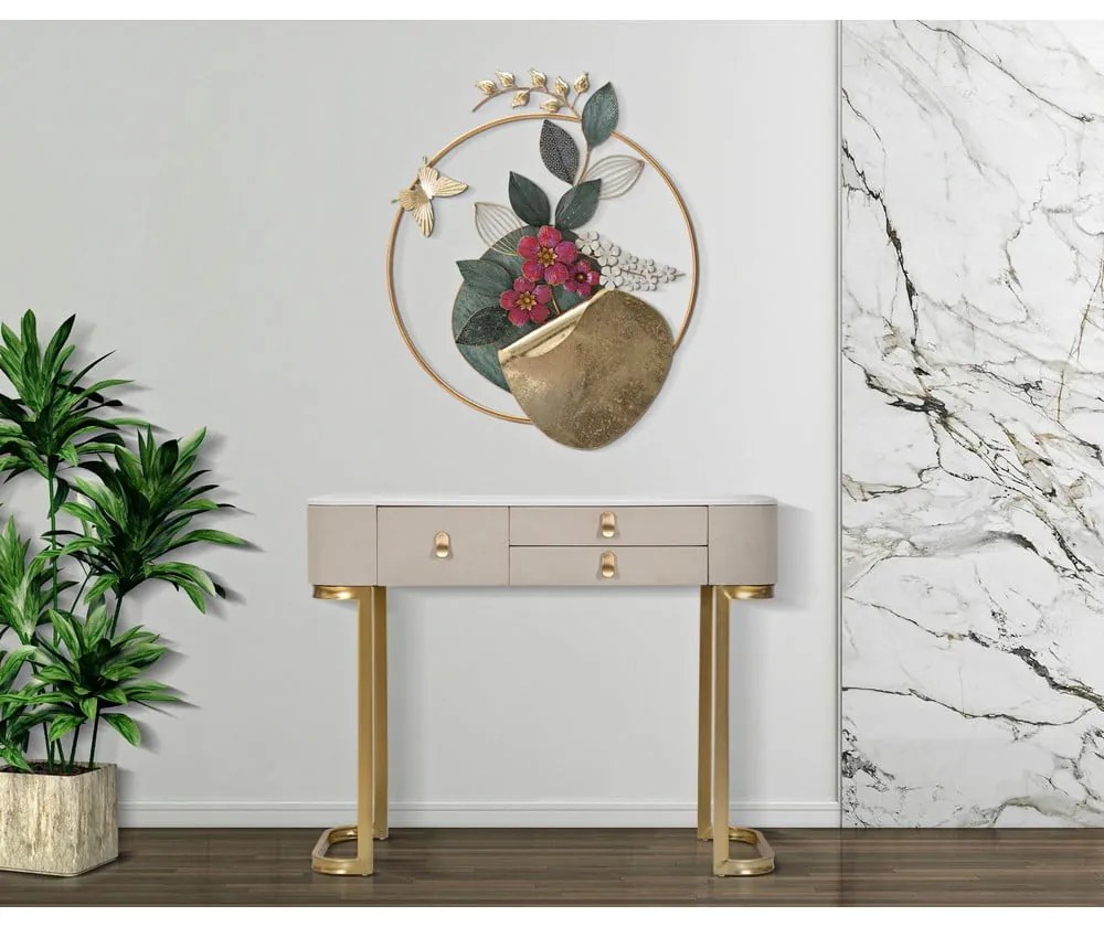 Consolle in beige-oro 40x100 cm Beauty - Mauro Ferretti